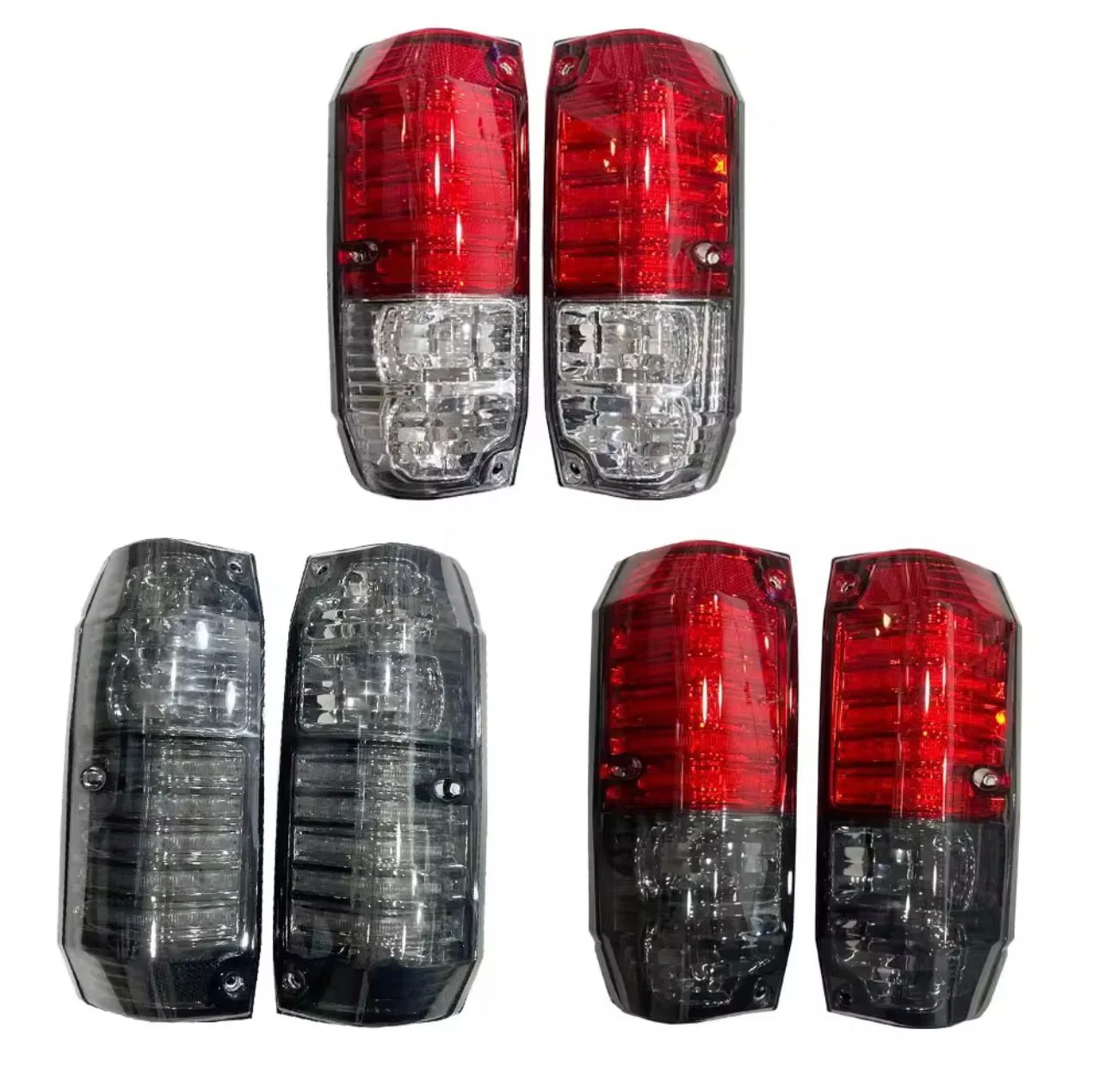 LC76/78 Aftermarket LED Tail Lights — Red/Clear (Pair)